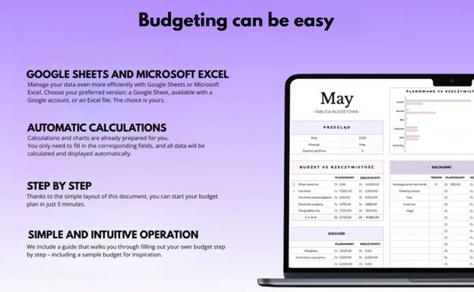 Budgeting template for excel &amp; google sheet